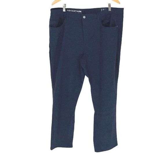 Izod Mens Advantage Performance Stretch Straight Fit Pants Navy Blue Size 38x30‎ - Picture 1 of 8